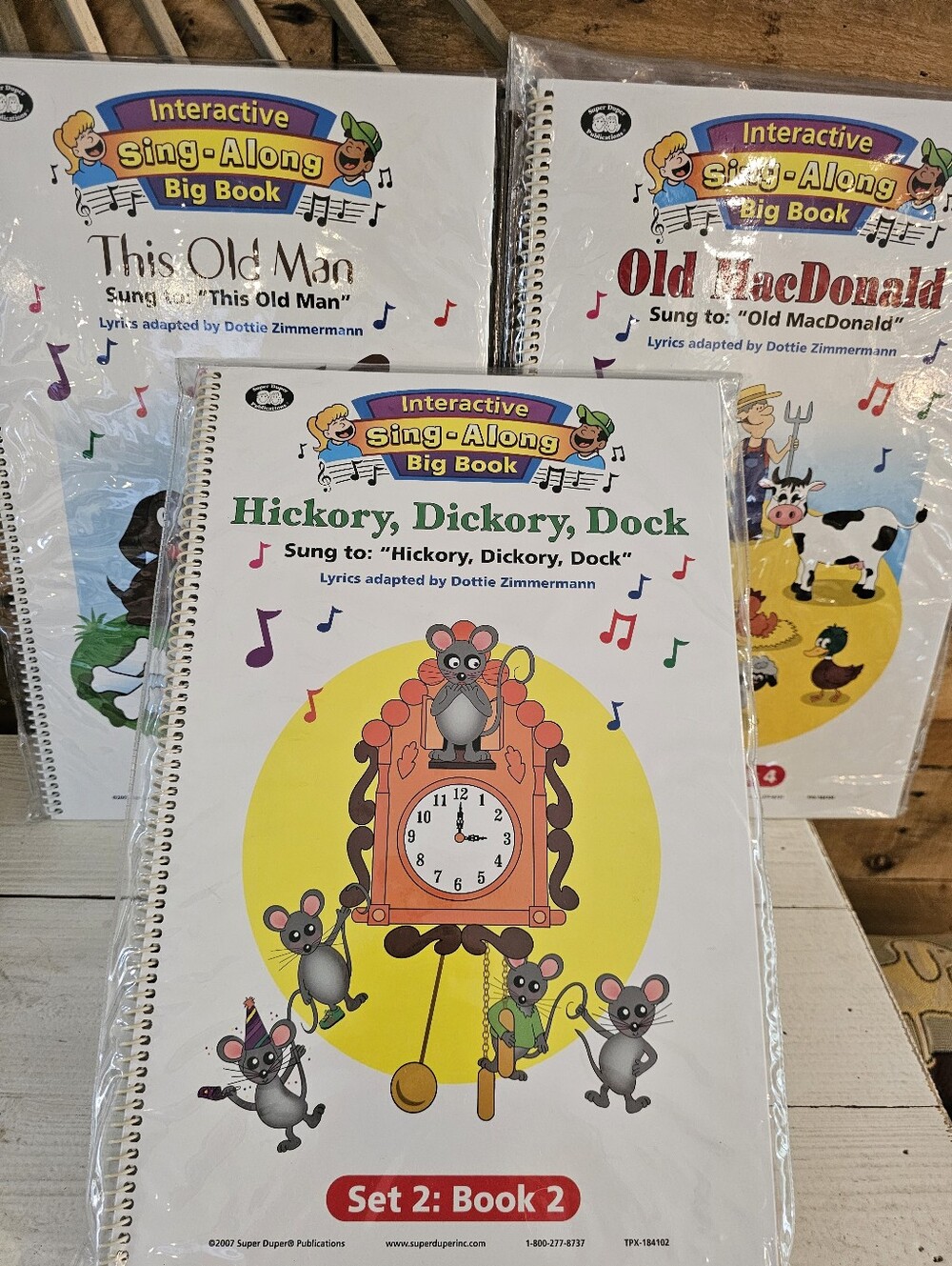 🐕 Set Of 3 "Interactive Sing Along Big Books" By Dottie Zimmermann (Speech)